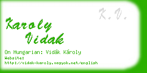 karoly vidak business card